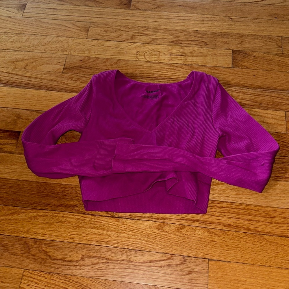 garage purple ribbed long sleeve